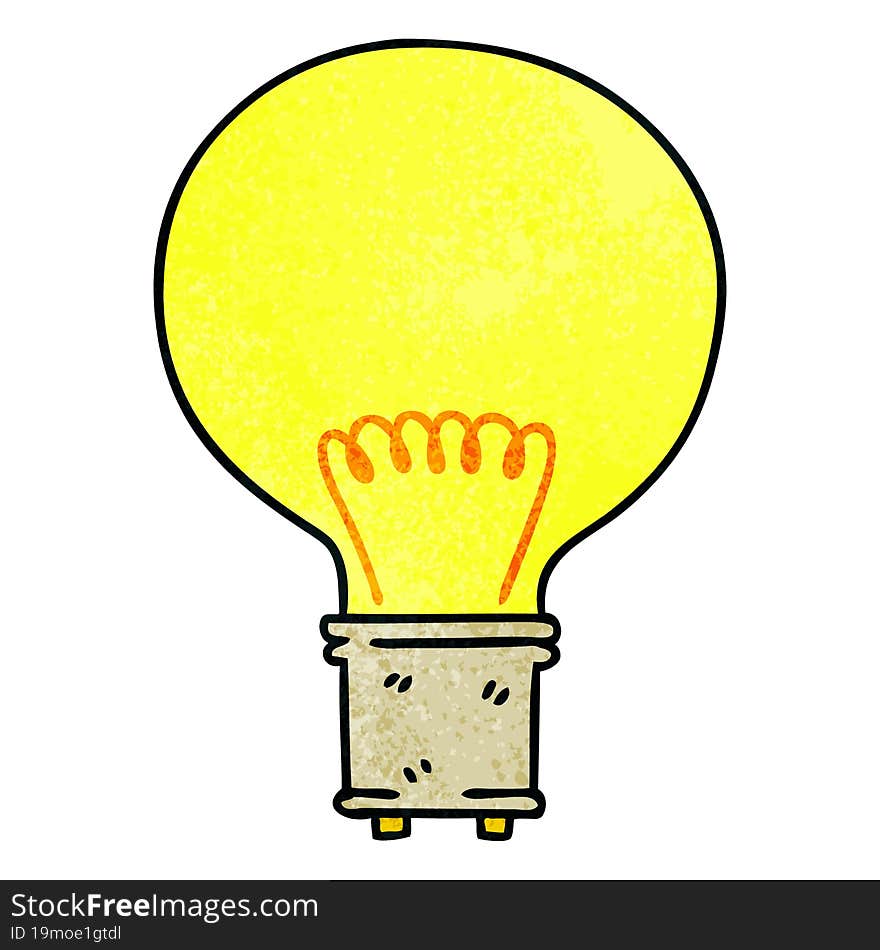 quirky hand drawn cartoon light bulb