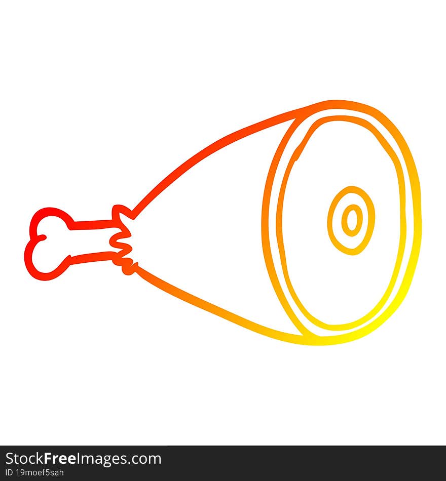 warm gradient line drawing leg of meat