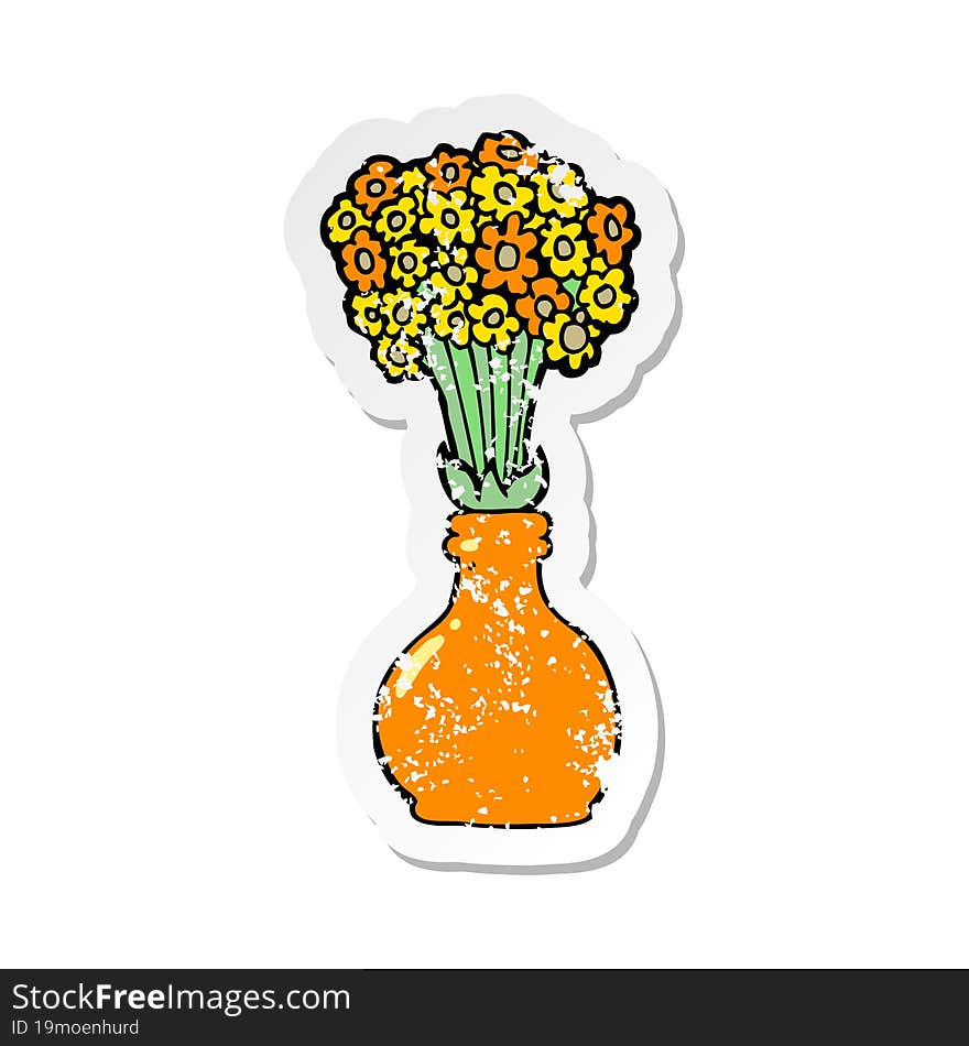 retro distressed sticker of a cartoon old glass vase