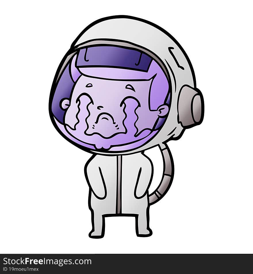 cartoon crying astronaut. cartoon crying astronaut