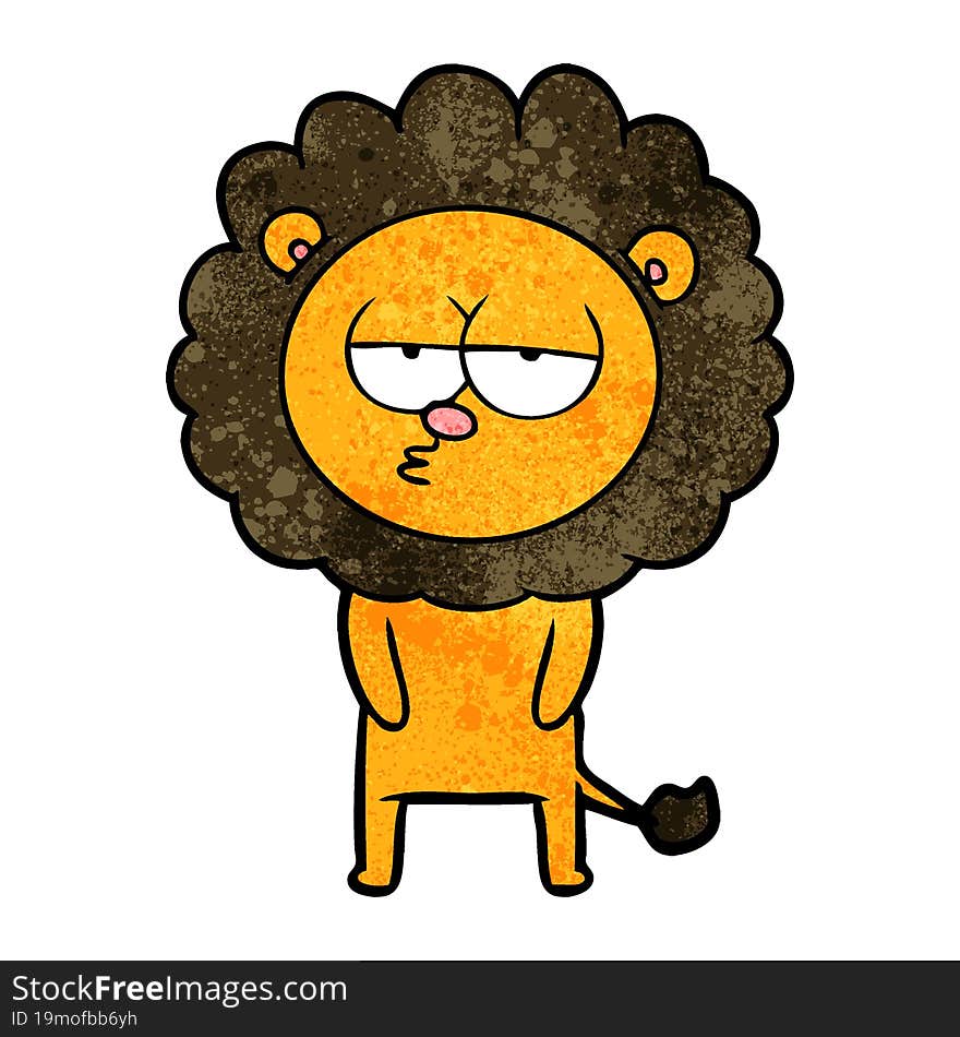 cartoon tired lion. cartoon tired lion