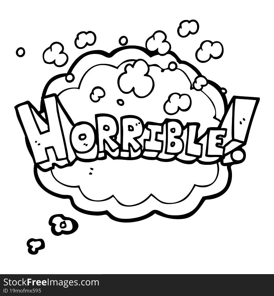 thought bubble cartoon word horrible