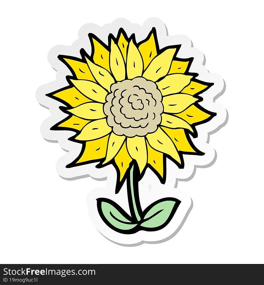 sticker of a cartoon flower