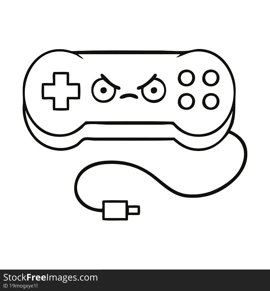 Line Drawing Cartoon Game Controller