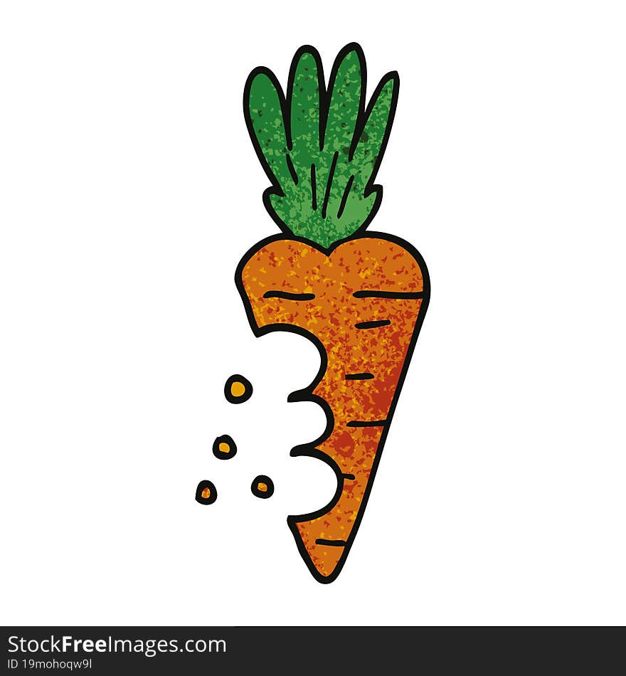 Cartoon Doodle Carrot With Bite Marks