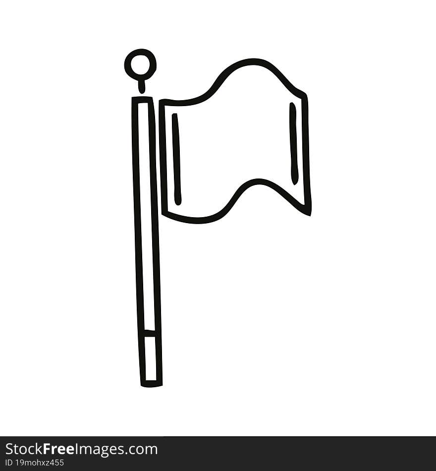 line drawing cartoon of a red flag