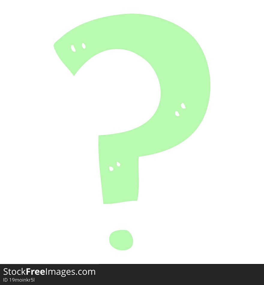 flat color illustration of a cartoon question mark