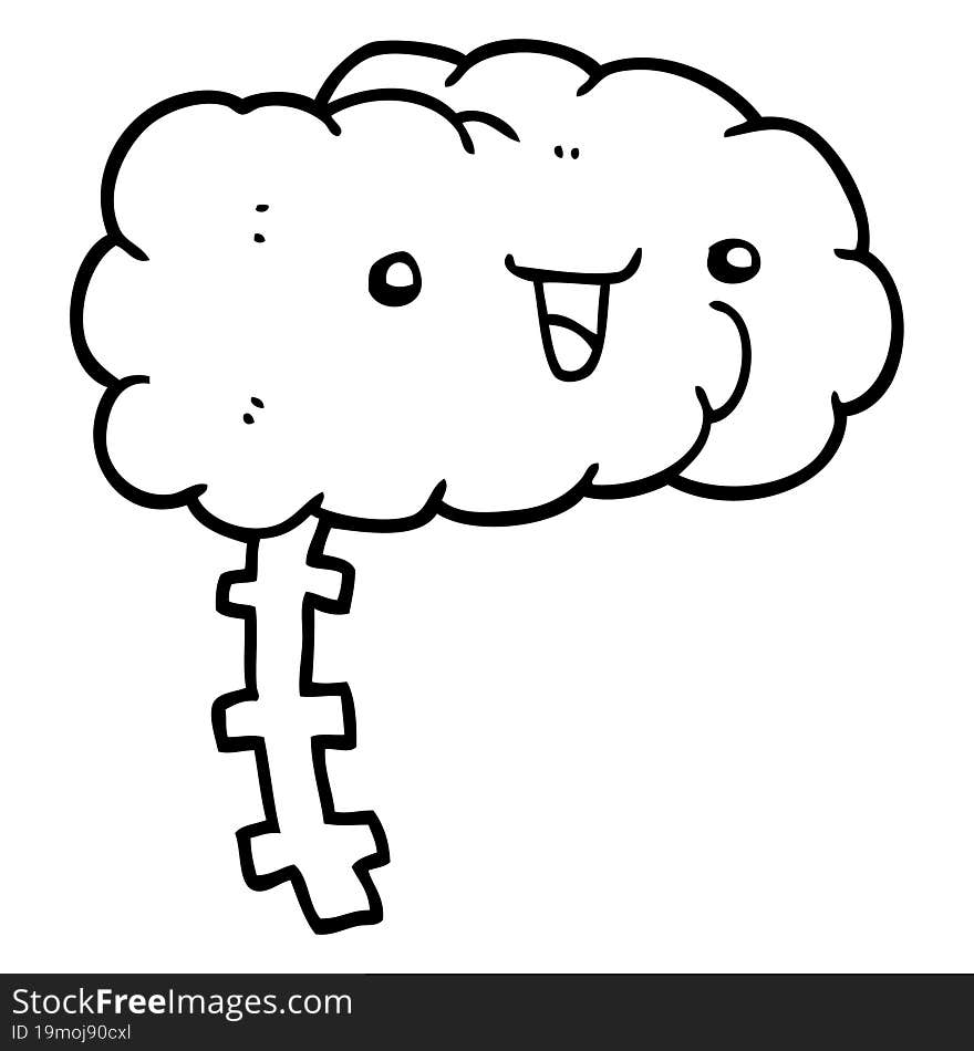 happy cartoon brain