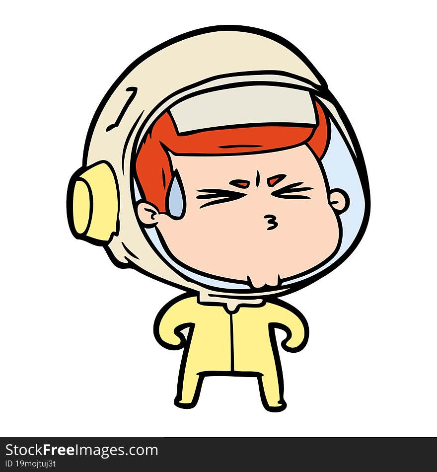 cartoon stressed astronaut. cartoon stressed astronaut