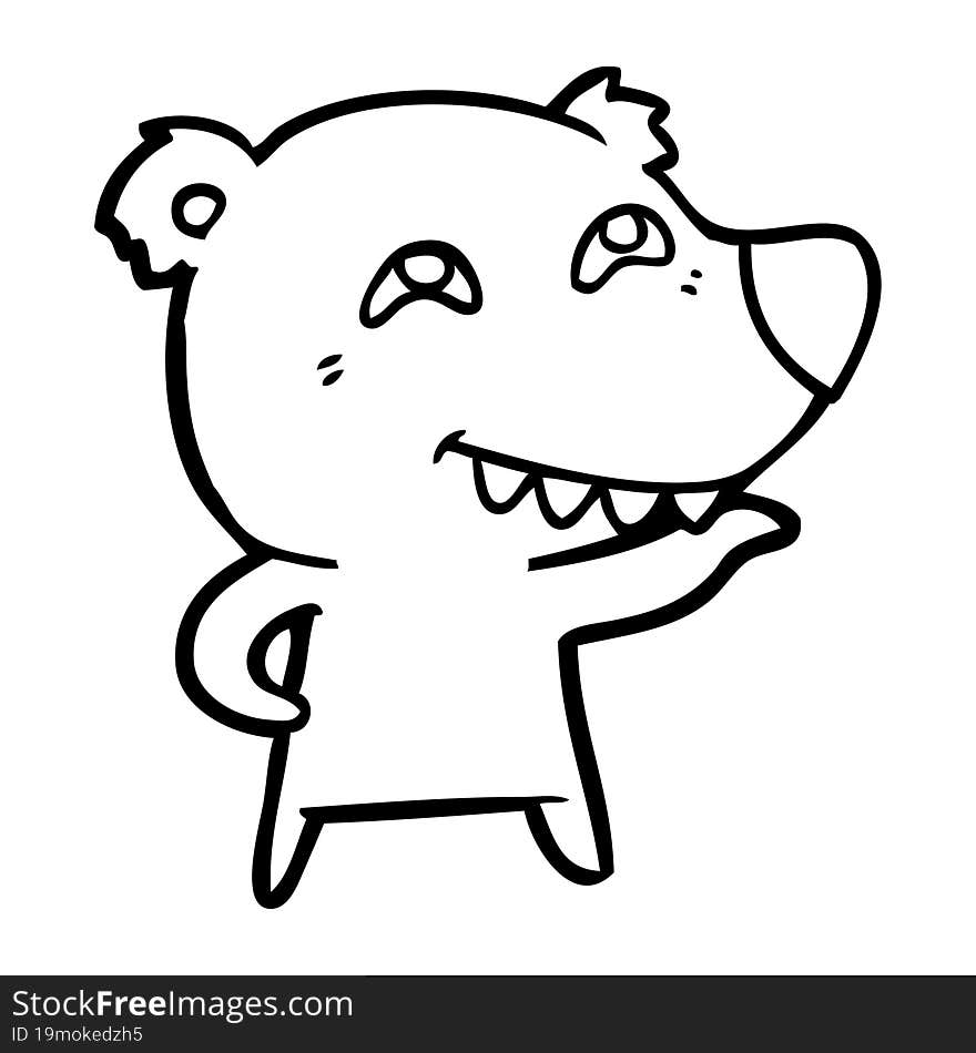 cartoon bear showing teeth. cartoon bear showing teeth