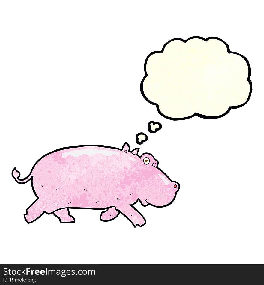 Cartoon Hippopotamus With Thought Bubble