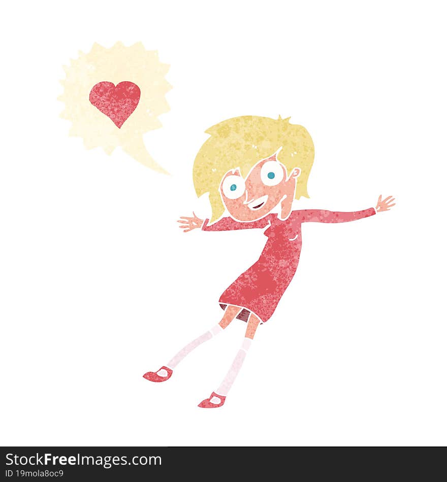 cartoon woman in love