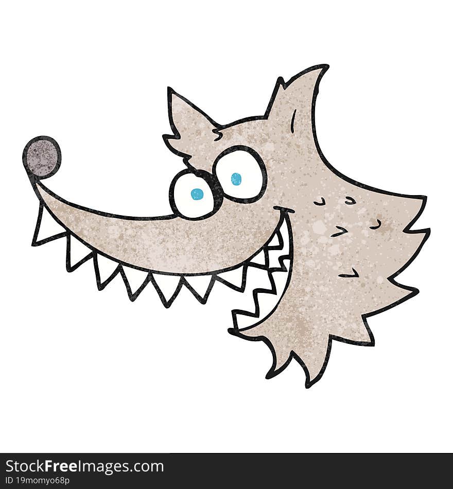 textured cartoon crazy wolf