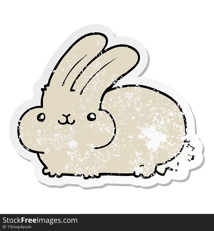 Distressed Sticker Of A Cartoon Rabbit