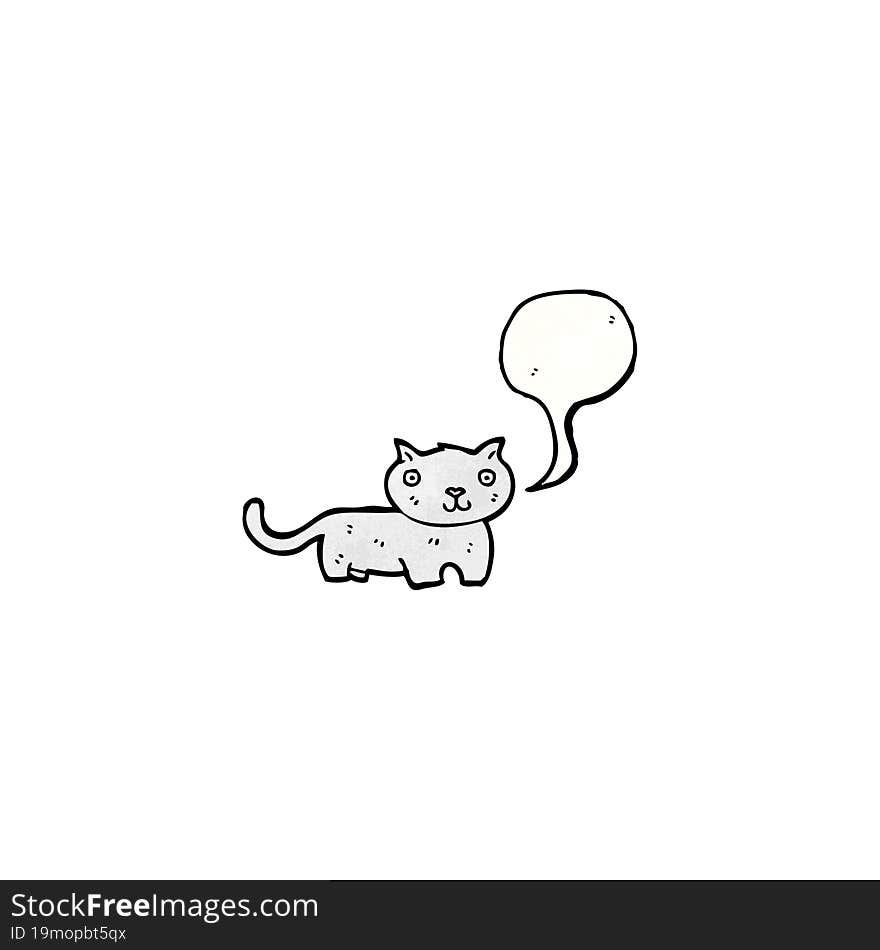 cartoon cat with speech bubble