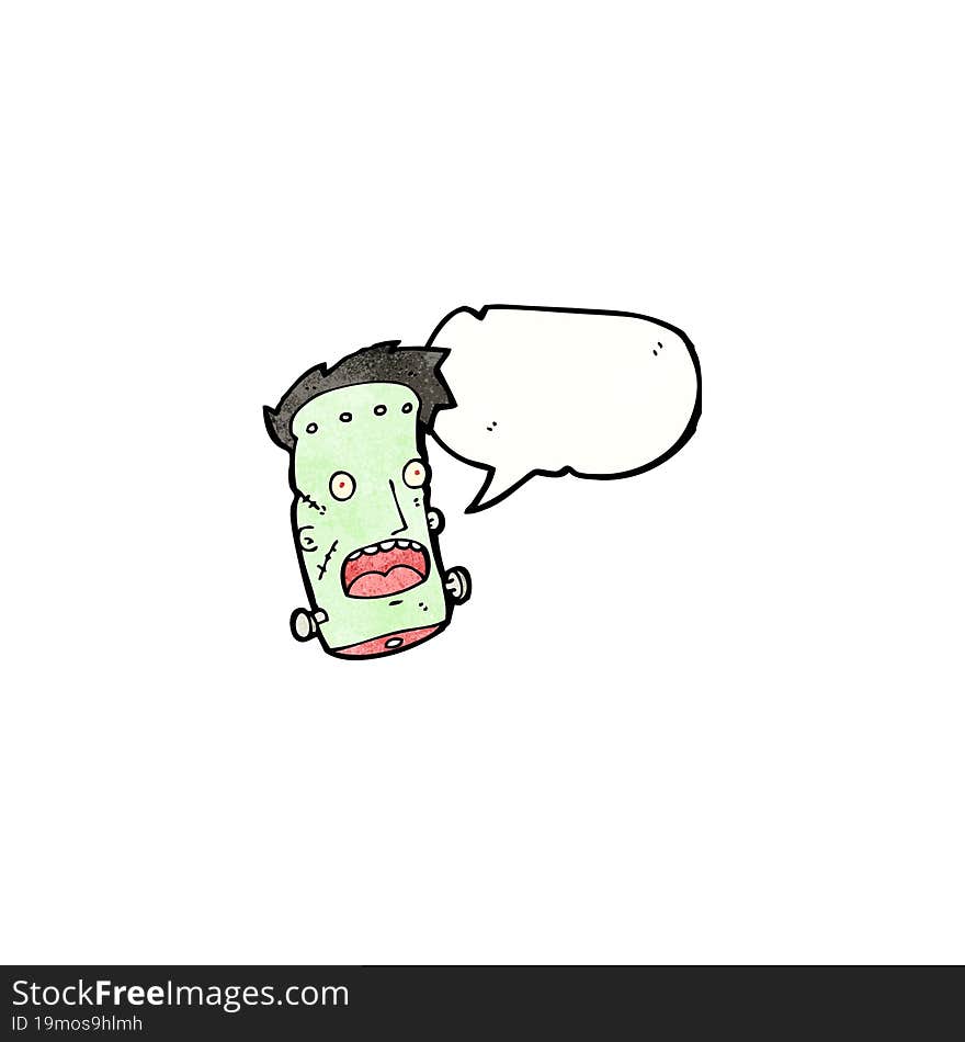 funny frankenstein monster head cartoon