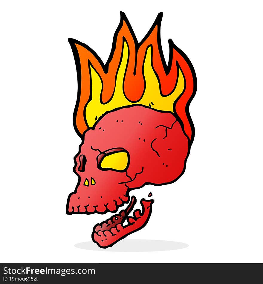 Cartoon Flaming Skull