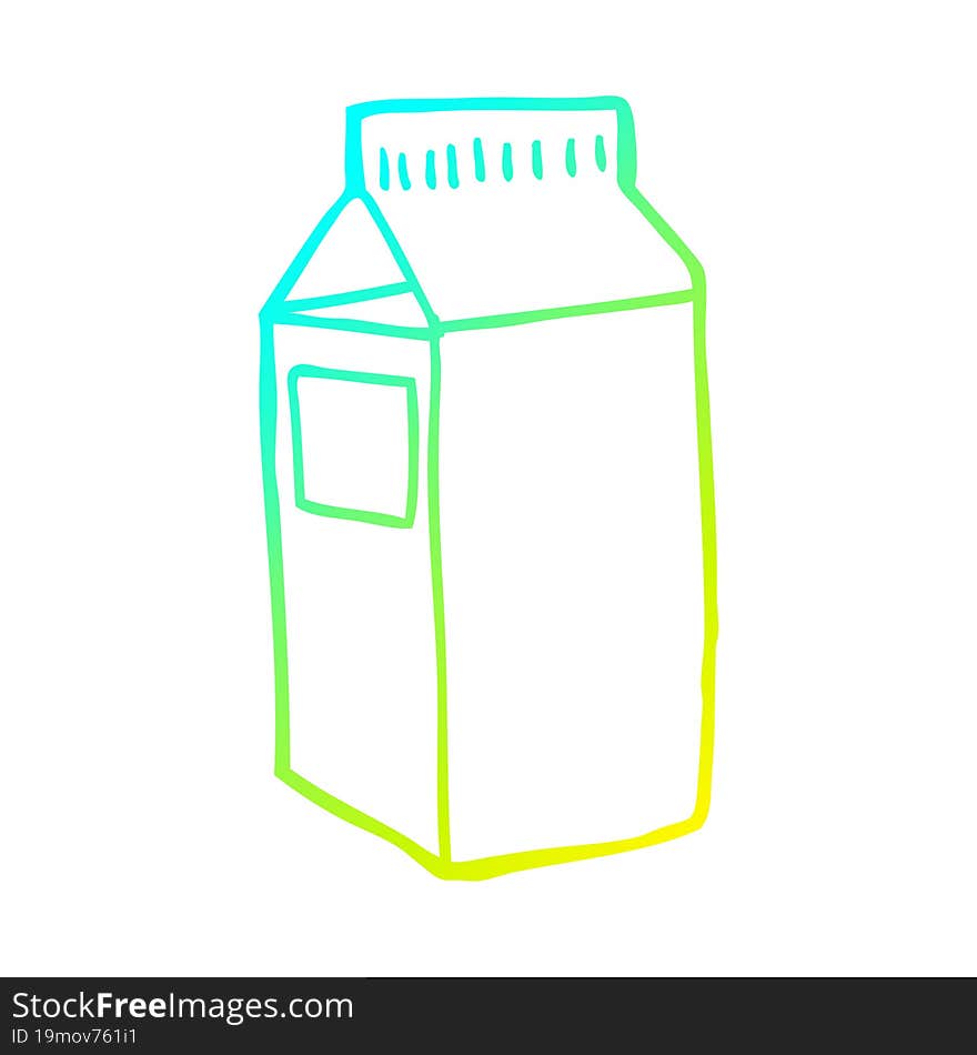 cold gradient line drawing cartoon milk carton