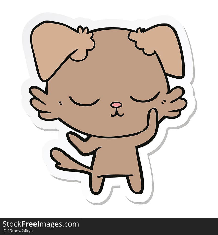 Sticker Of A Cute Cartoon Dog