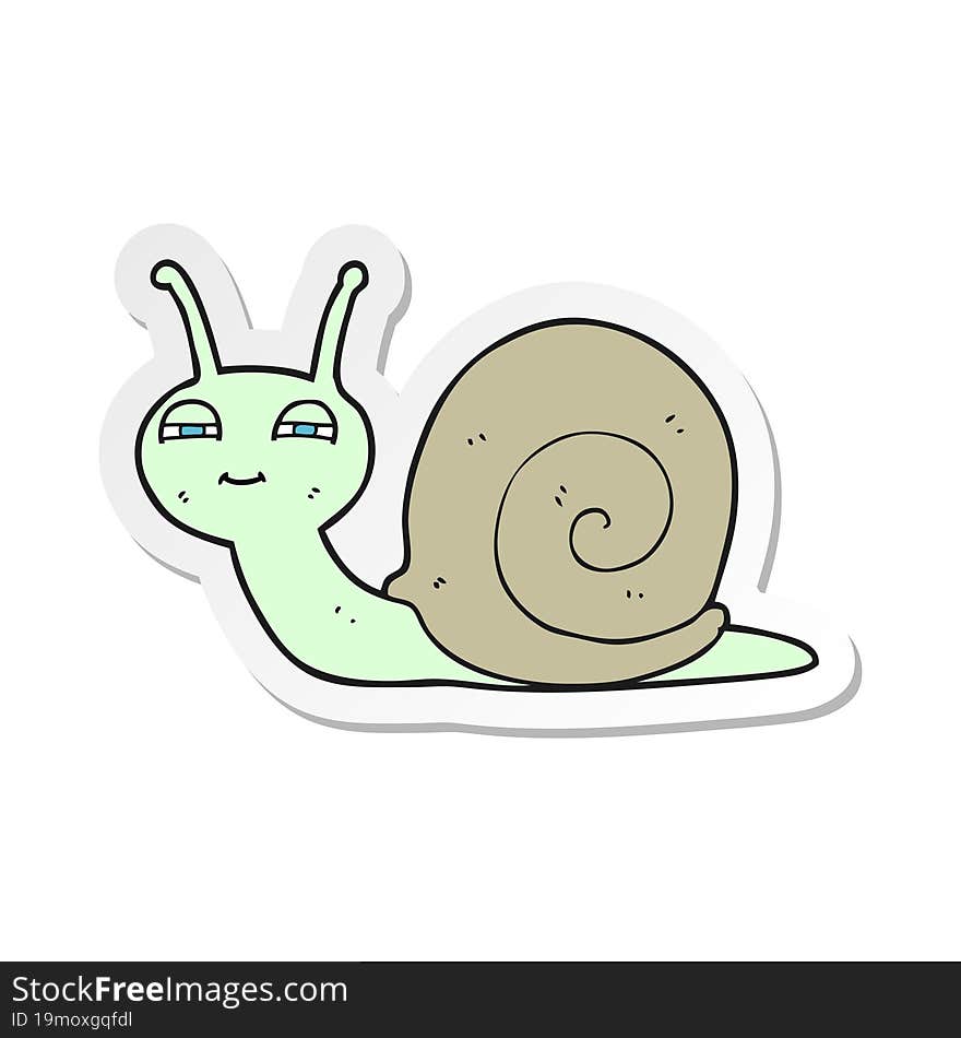 sticker of a cartoon cute snail