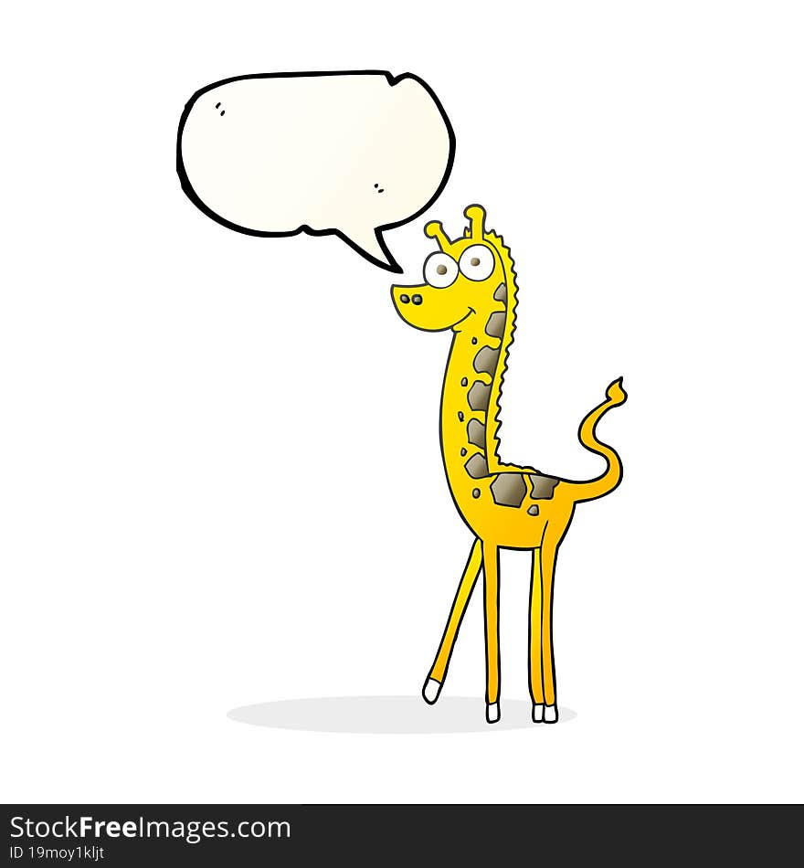 freehand drawn speech bubble cartoon giraffe