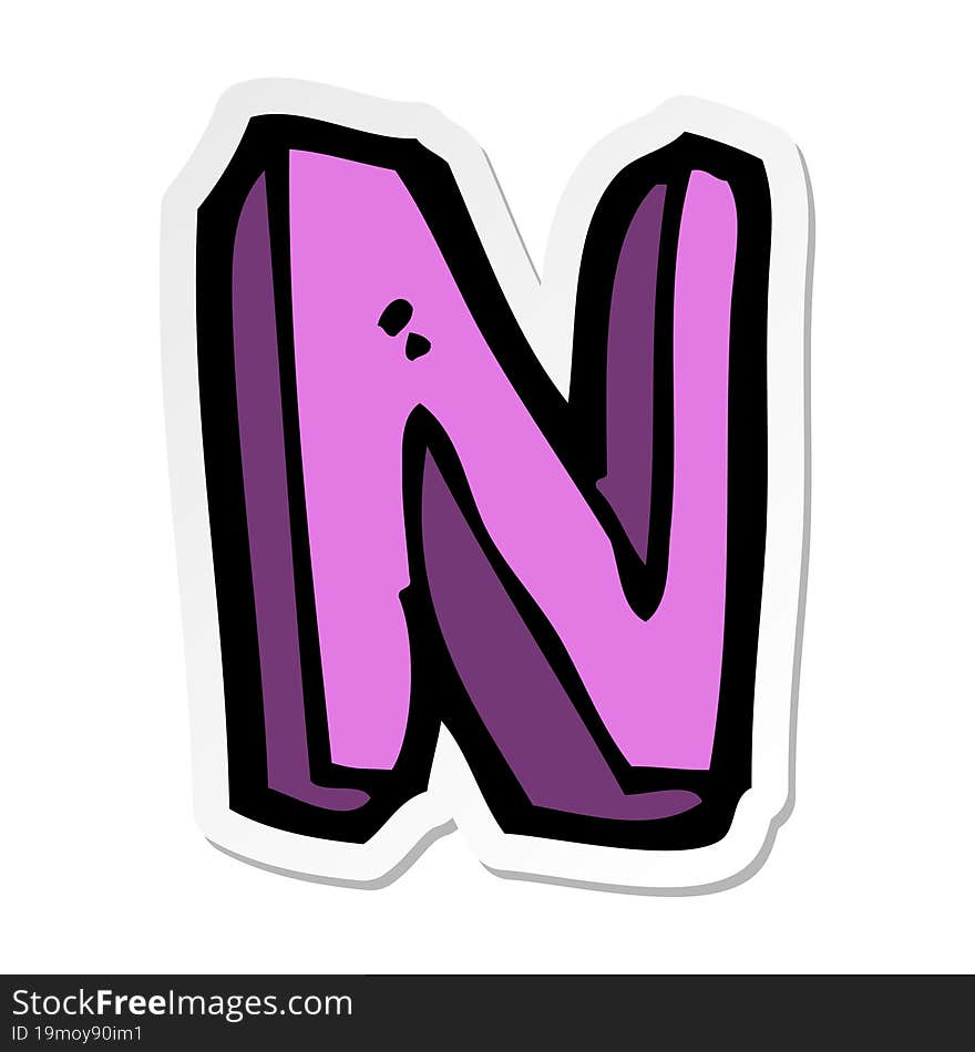 sticker of a cartoon letter