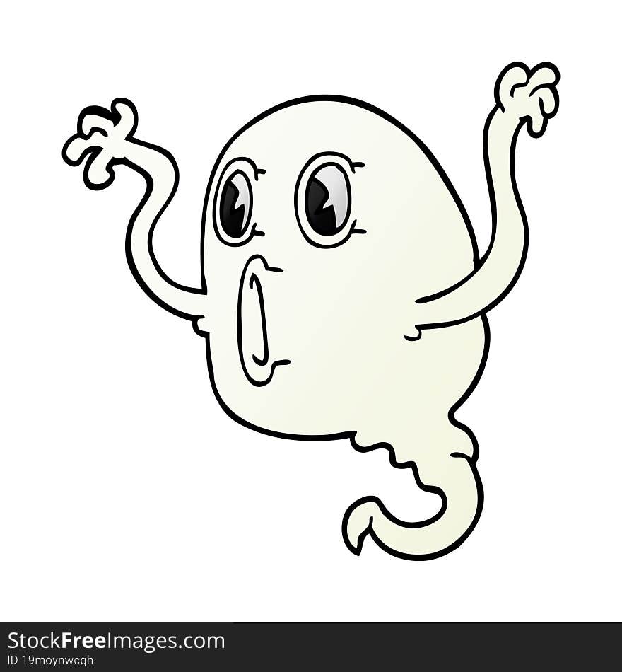 Spooky Cartoon Doodle Ghost