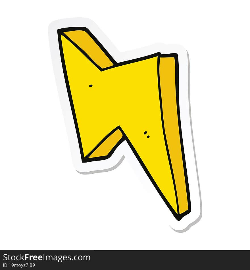 sticker of a cartoon lightning