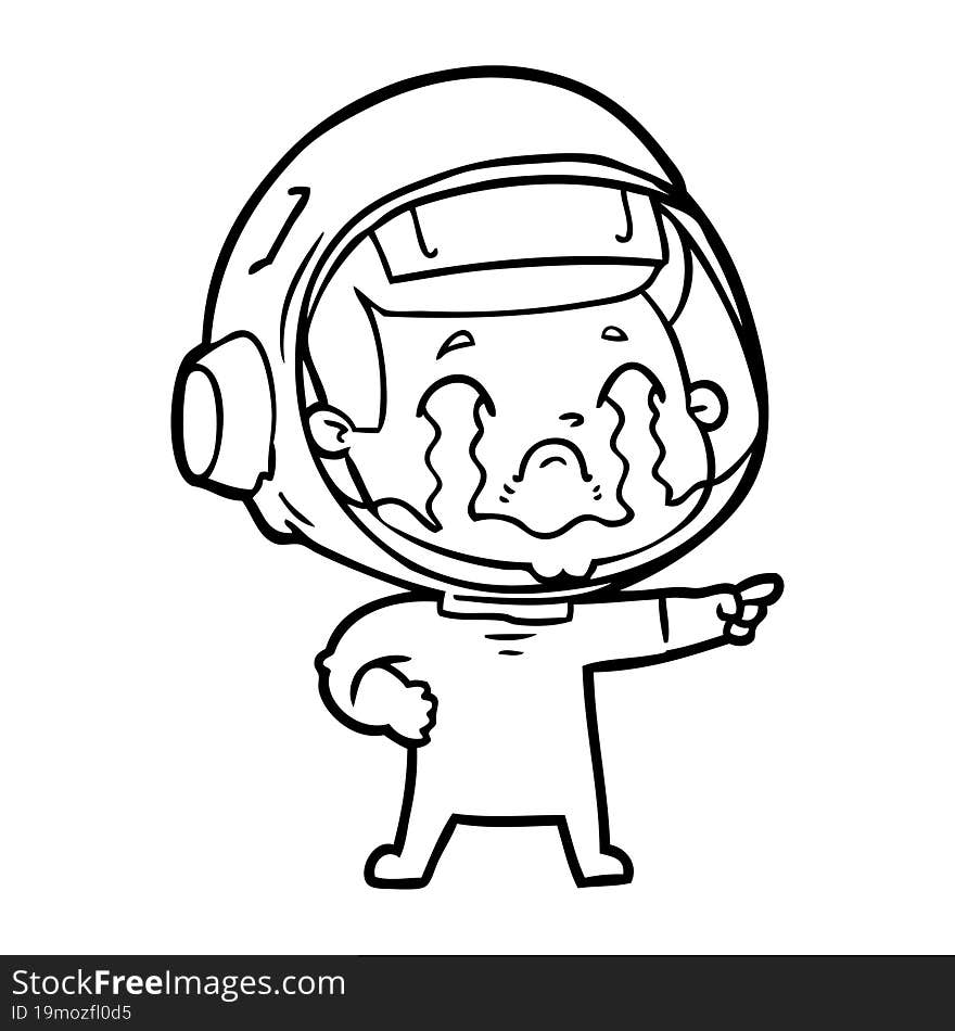 cartoon crying astronaut. cartoon crying astronaut