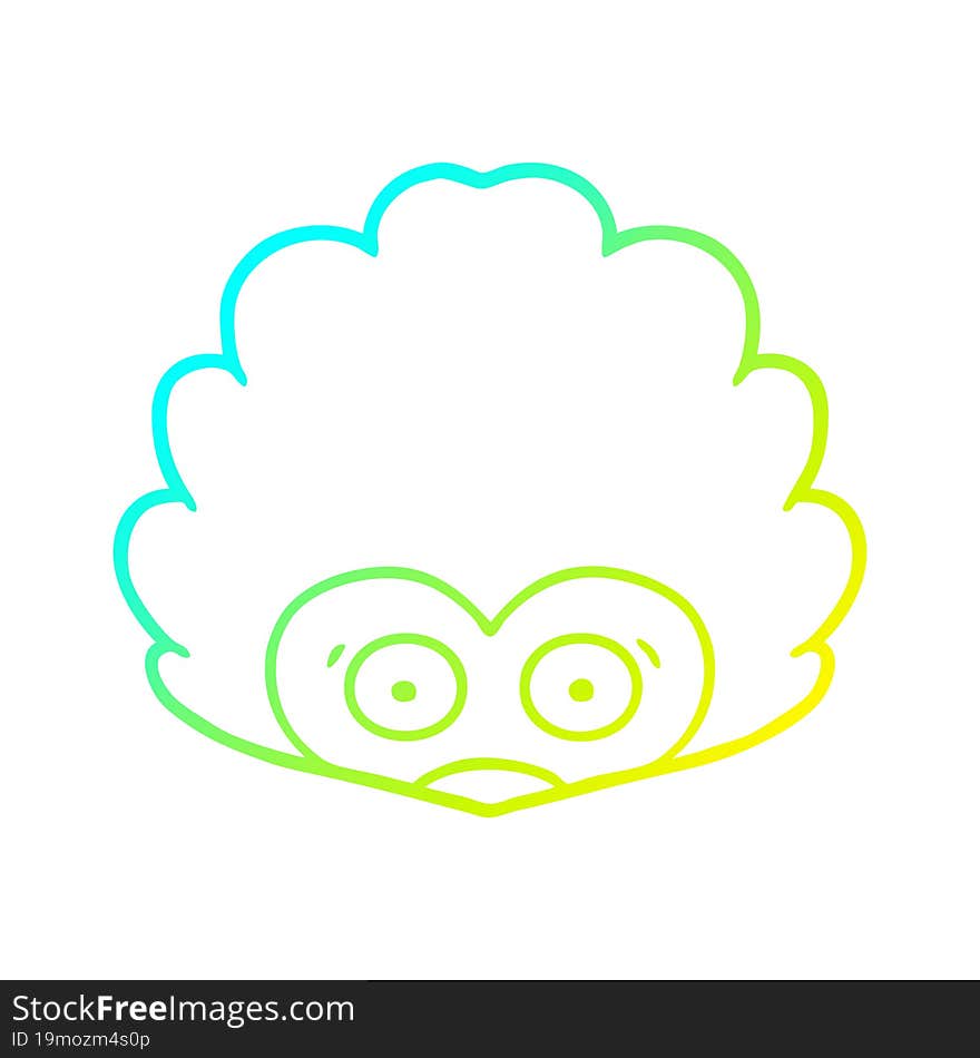 cold gradient line drawing cartoon hedgehog