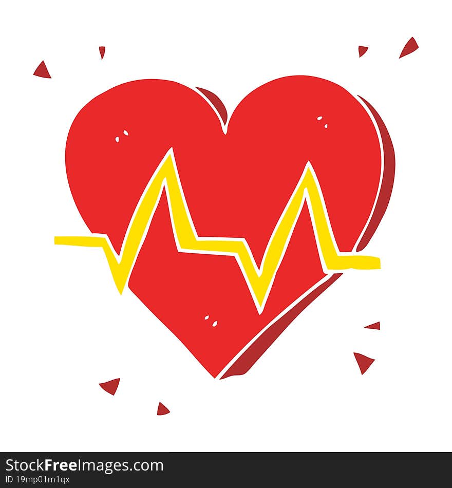 flat color illustration of a cartoon heart rate