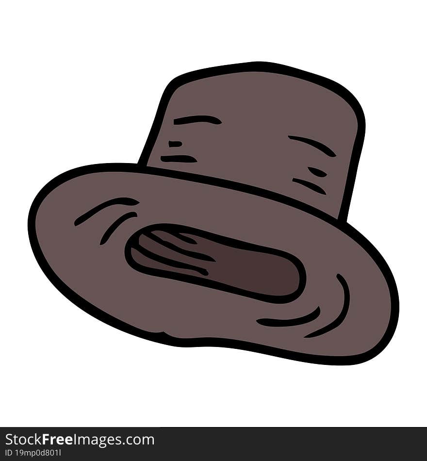 hand drawn doodle style cartoon top hat