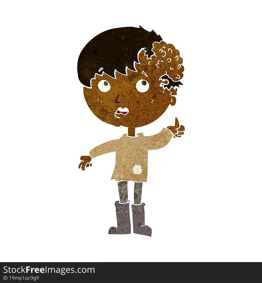 Cartoon Boy With Growth On Head