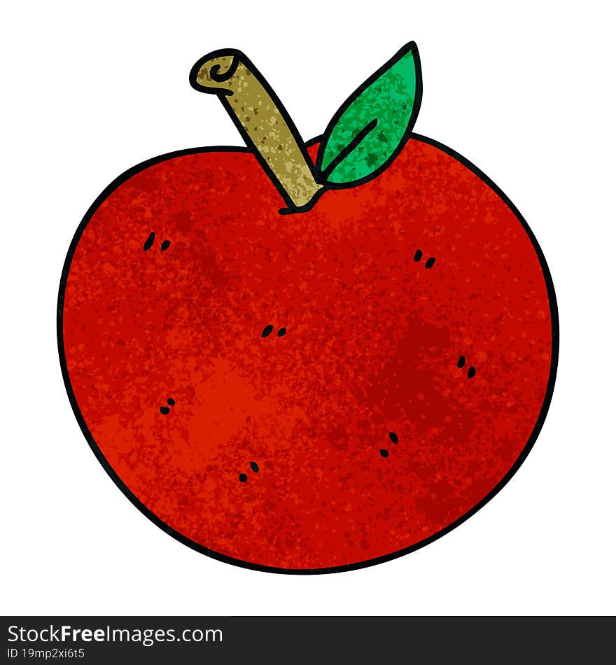 quirky hand drawn cartoon apple