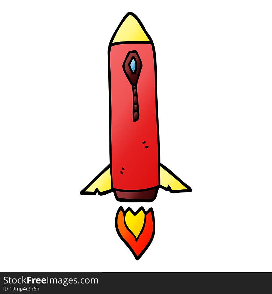 cartoon doodle space rocket