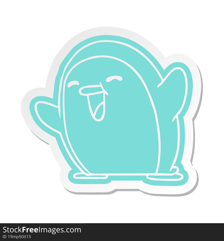 cartoon sticker kawaii of a cute penguin