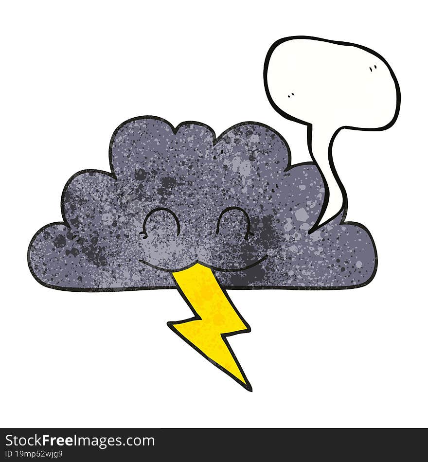 speech bubble textured cartoon storm cloud