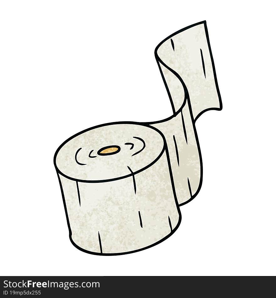 textured cartoon doodle of a toilet roll