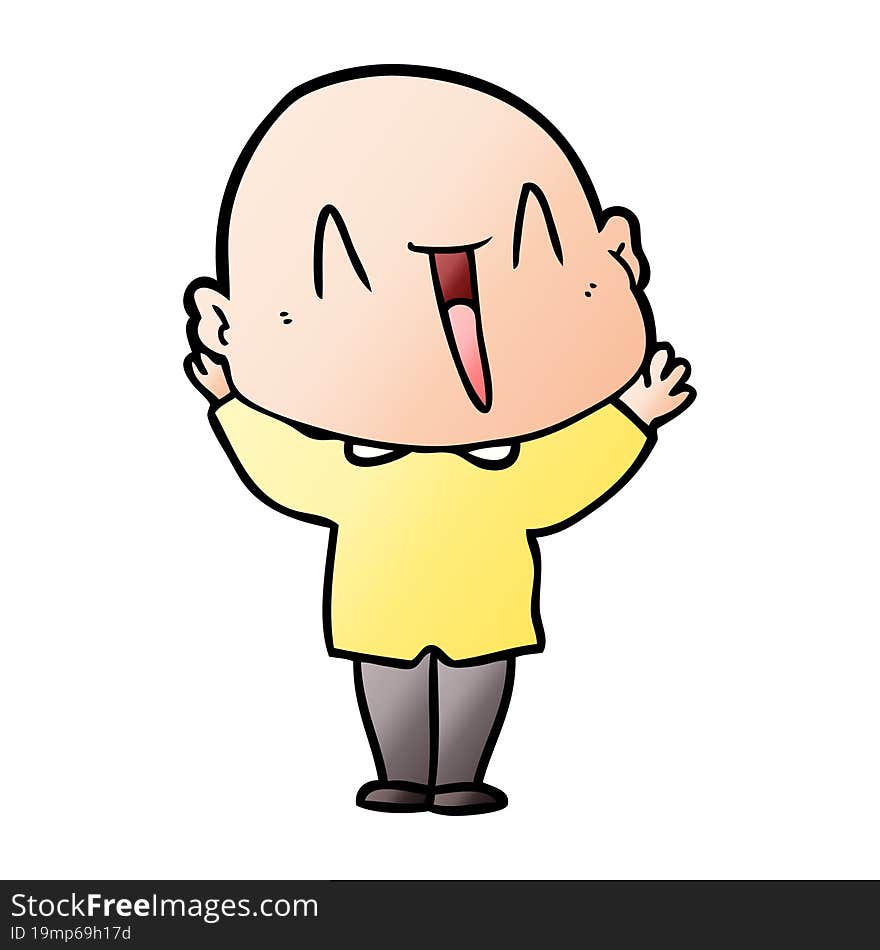 happy cartoon bald man. happy cartoon bald man