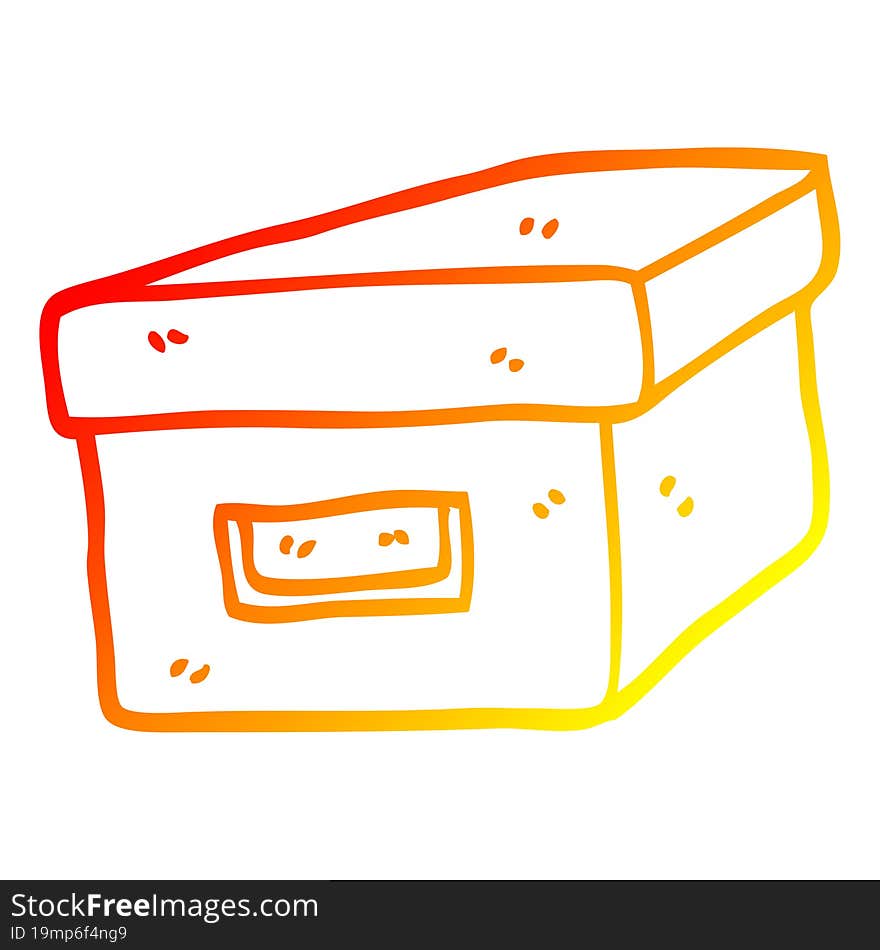 warm gradient line drawing cartoon old filing box