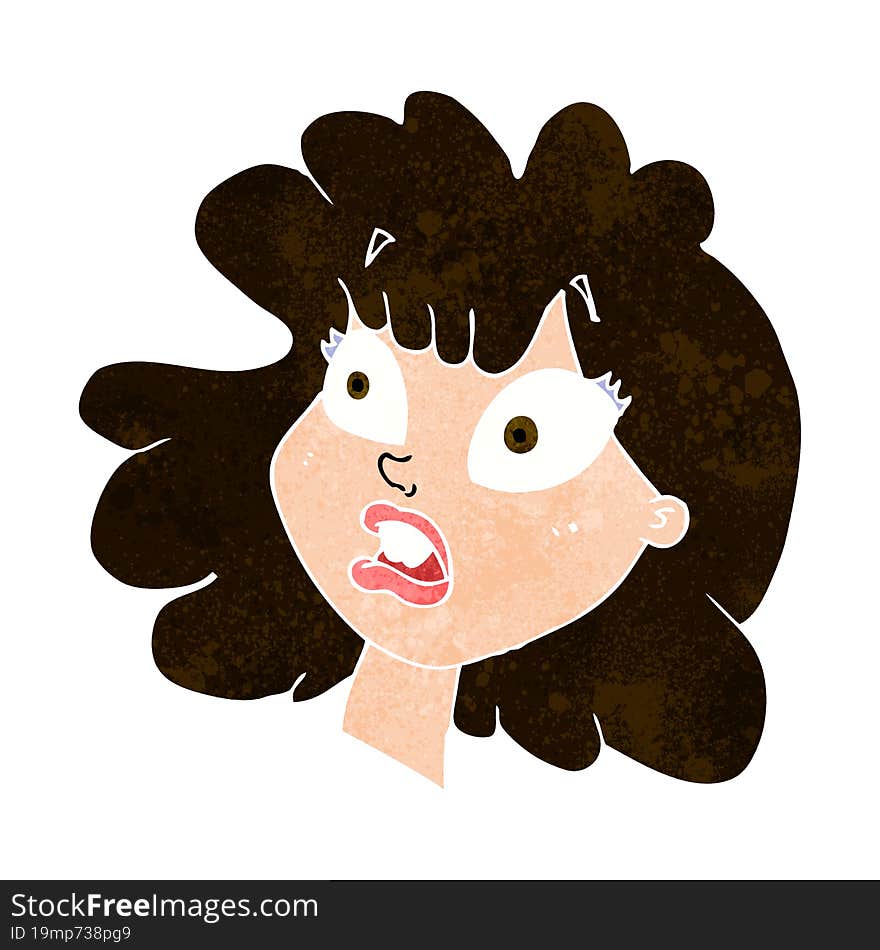 Cartoon Shocked Female Face