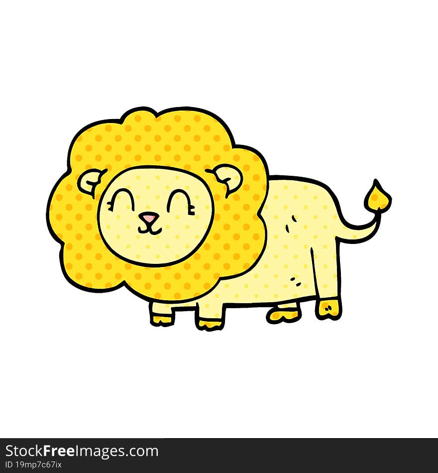 cartoon doodle lion