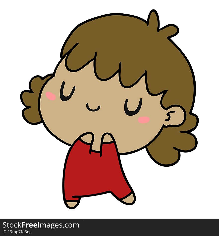 cartoon illustration of a cute kawaii girl. cartoon illustration of a cute kawaii girl