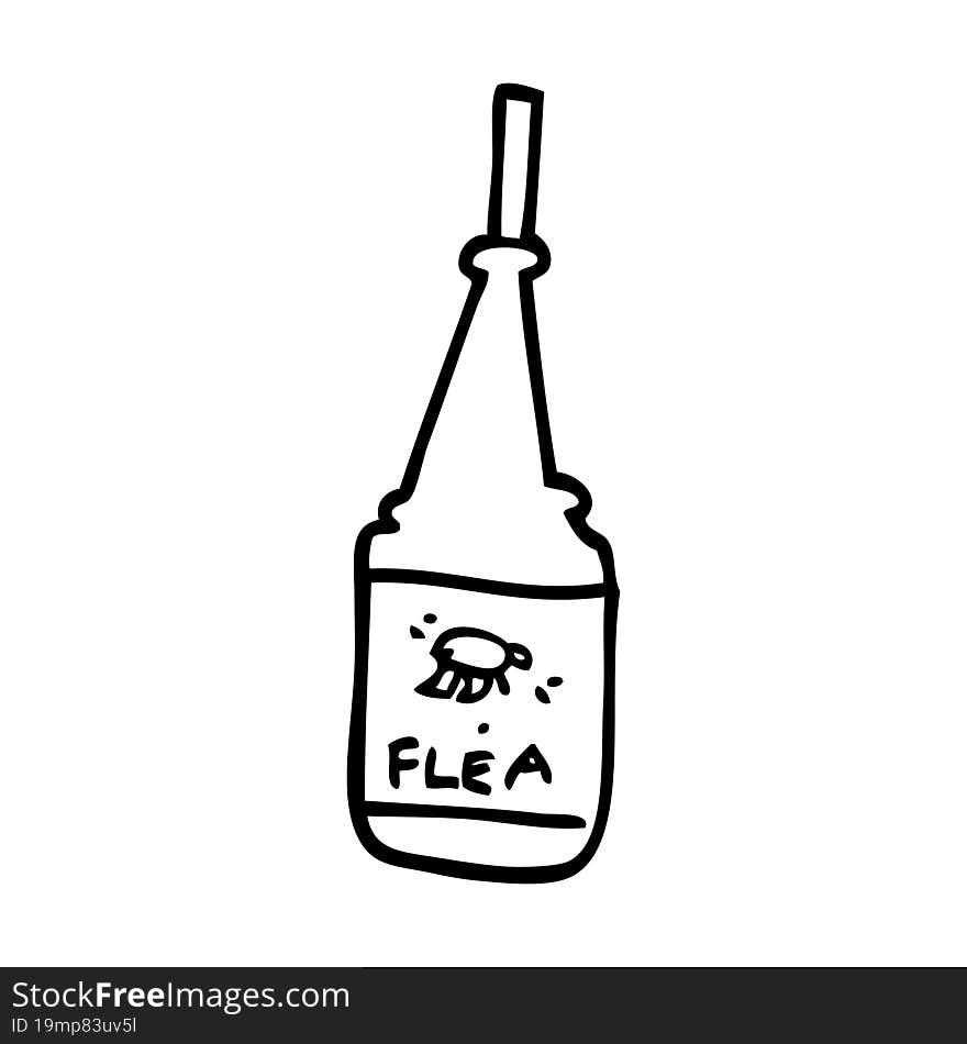 line drawing cartoon flea treatment