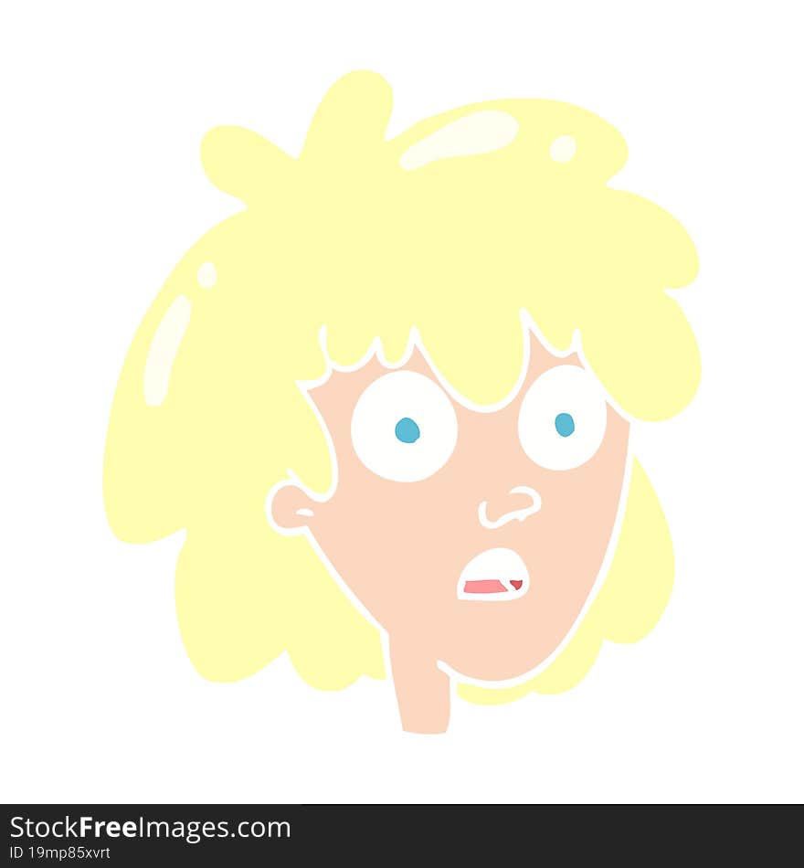 flat color illustration of female face. flat color illustration of female face