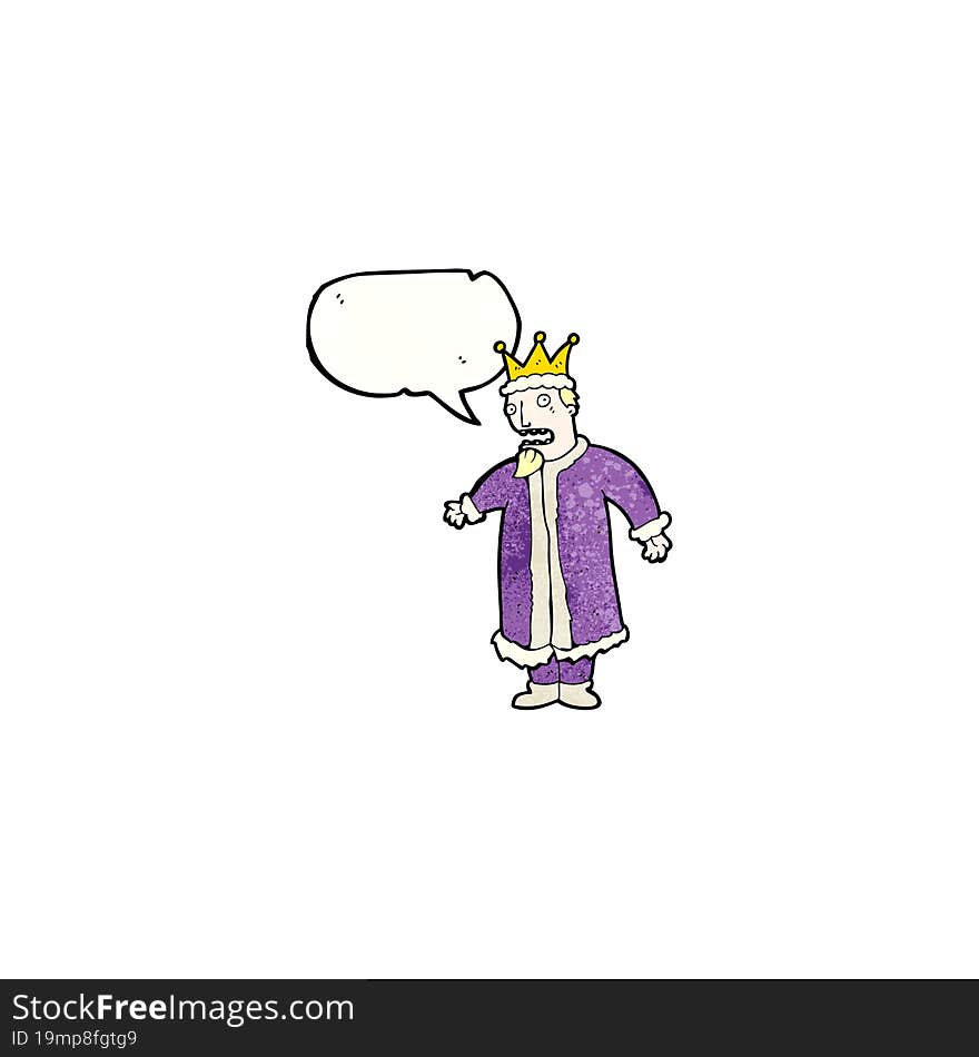 cartoon king with speech bubble