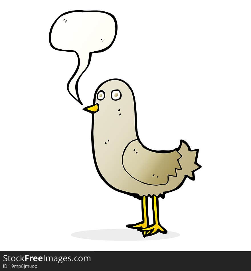 Cartoon Bird With Speech Bubble