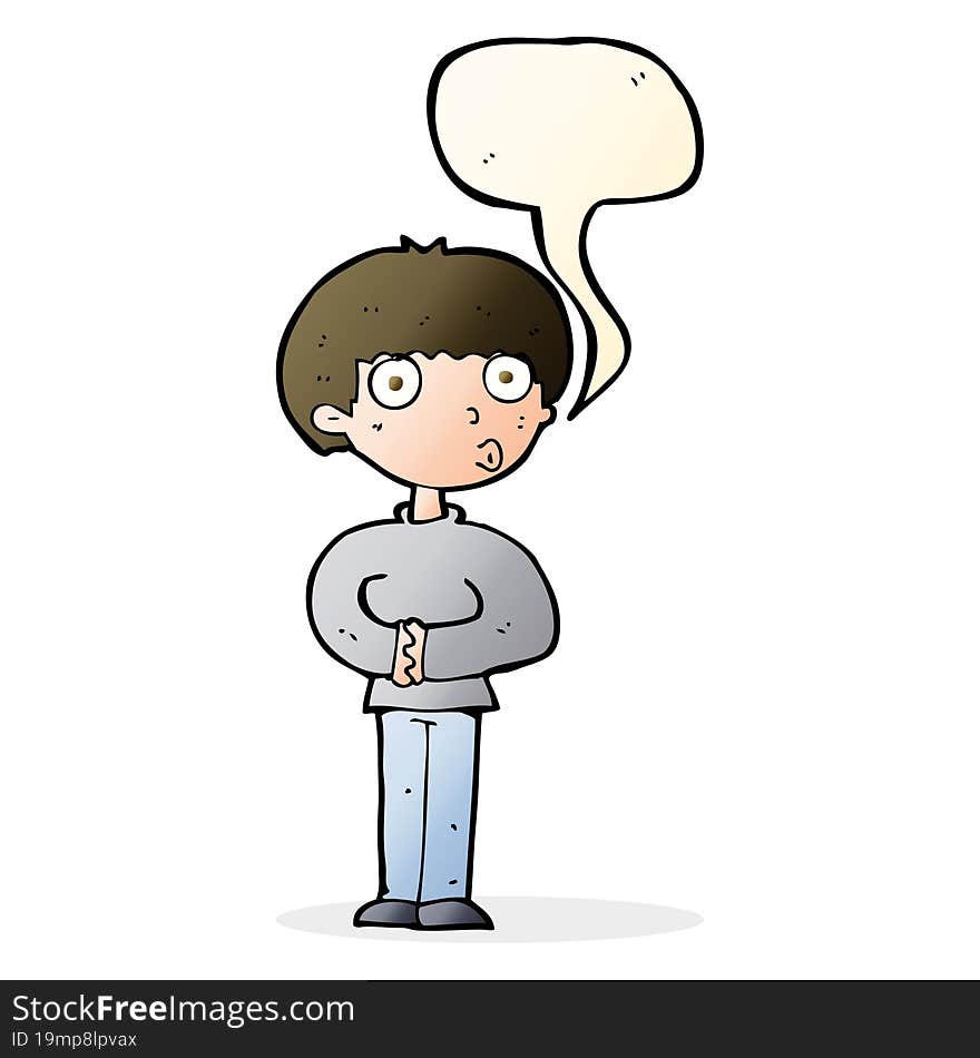 Cartoon Curious Man With Speech Bubble