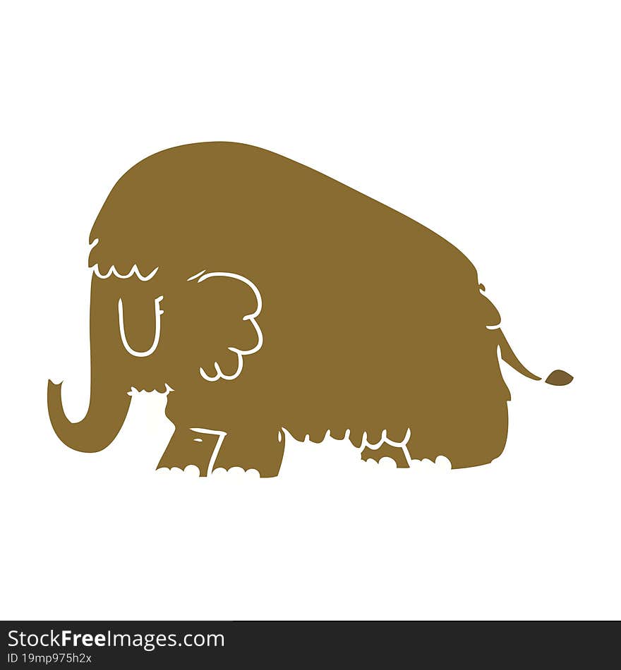 flat color style cartoon mammoth