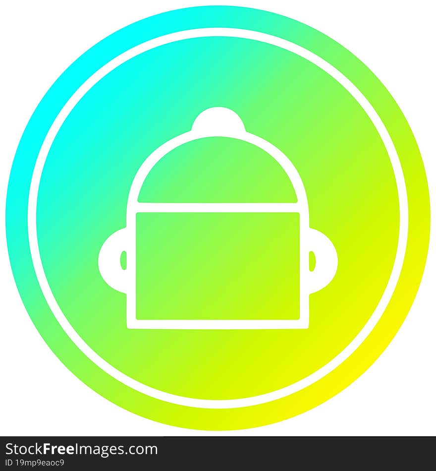 cooking pot circular in cold gradient spectrum